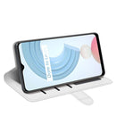 For OPPO Realme C21Y R64 Texture Single Horizontal Flip Protective Case with Holder & Card Slots & Wallet& Photo Frame(White)