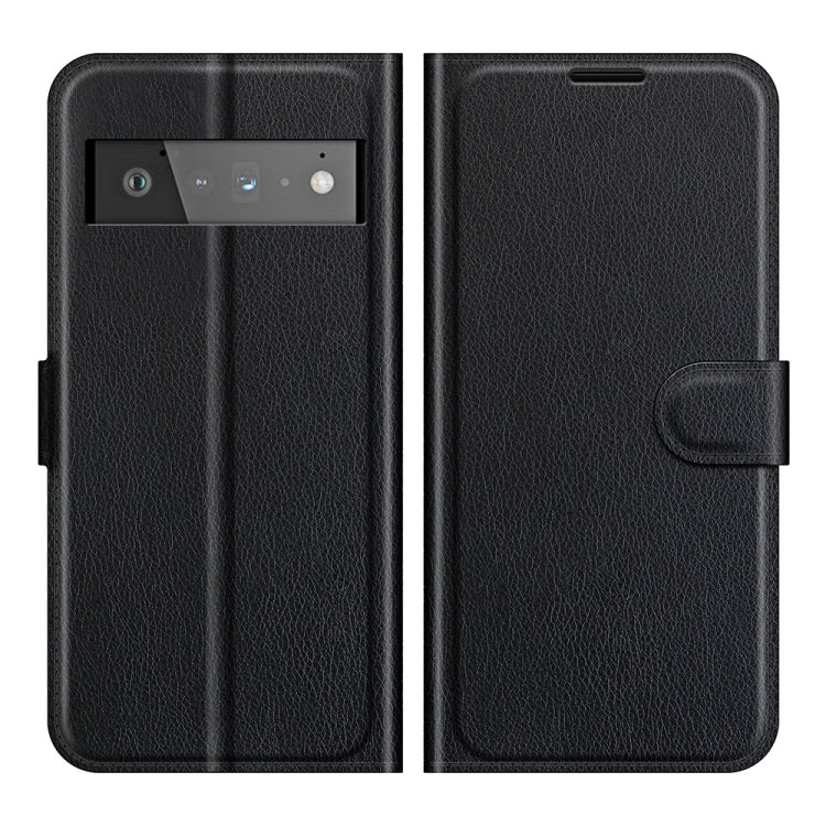 For Google Pixel 6 Pro Litchi Texture Horizontal Flip Protective Case with Holder & Card Slots & Wallet(Black)