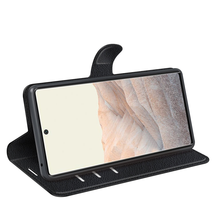 For Google Pixel 6 Pro Litchi Texture Horizontal Flip Protective Case with Holder & Card Slots & Wallet(Black)