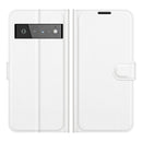For Google Pixel 6 Pro Litchi Texture Horizontal Flip Protective Case with Holder & Card Slots & Wallet(White)