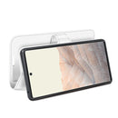 For Google Pixel 6 Pro Litchi Texture Horizontal Flip Protective Case with Holder & Card Slots & Wallet(White)