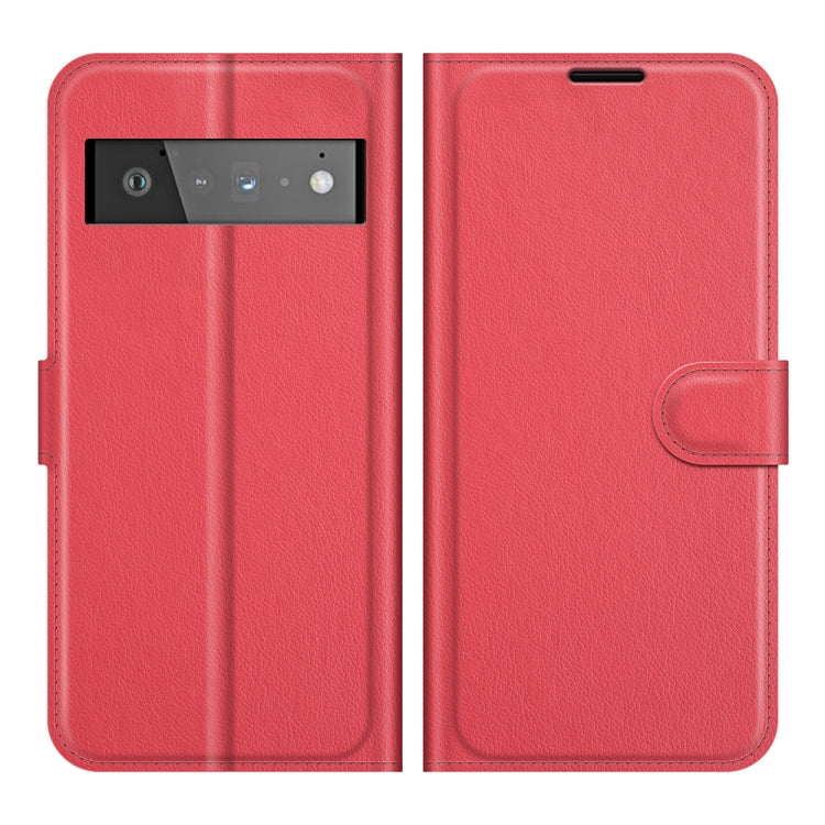 For Google Pixel 6 Pro Litchi Texture Horizontal Flip Protective Case with Holder & Card Slots & Wallet(Red)