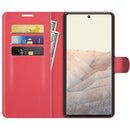 For Google Pixel 6 Pro Litchi Texture Horizontal Flip Protective Case with Holder & Card Slots & Wallet(Red)