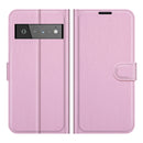 For Google Pixel 6 Pro Litchi Texture Horizontal Flip Protective Case with Holder & Card Slots & Wallet(Pink)
