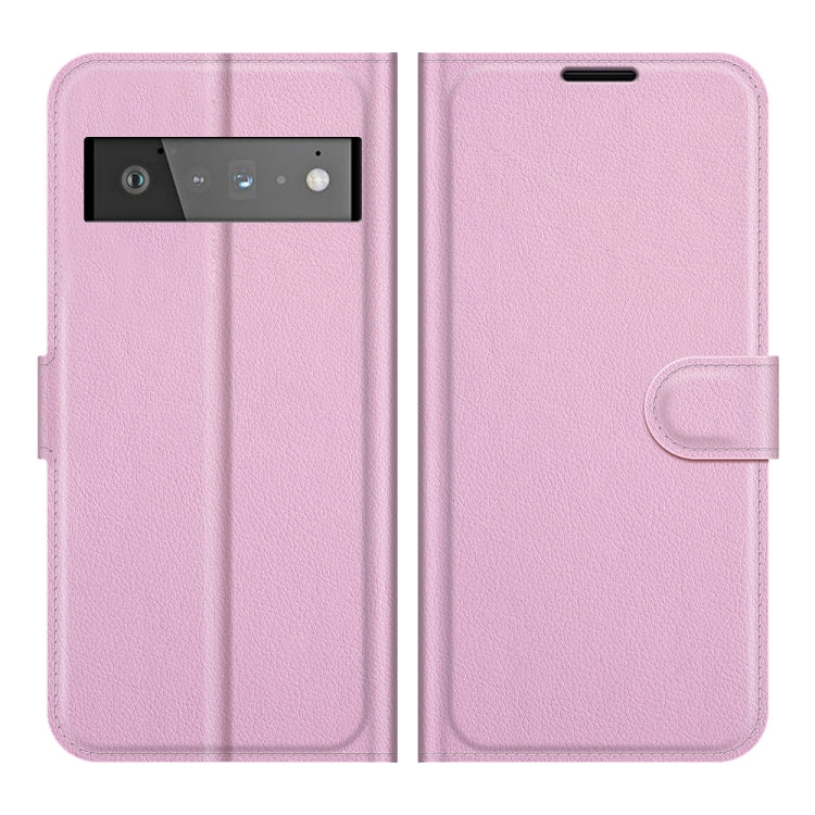 For Google Pixel 6 Pro Litchi Texture Horizontal Flip Protective Case with Holder & Card Slots & Wallet(Pink)
