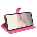 For Google Pixel 6 Pro Litchi Texture Horizontal Flip Protective Case with Holder & Card Slots & Wallet(Rose Red)