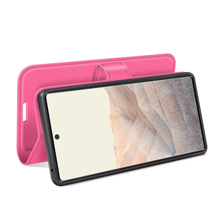 For Google Pixel 6 Pro Litchi Texture Horizontal Flip Protective Case with Holder & Card Slots & Wallet(Rose Red)