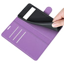 For Google Pixel 6 Pro Litchi Texture Horizontal Flip Protective Case with Holder & Card Slots & Wallet(Purple)