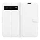 For Google Pixel 6 Litchi Texture Horizontal Flip Protective Case with Holder & Card Slots & Wallet(White)