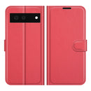 For Google Pixel 6 Litchi Texture Horizontal Flip Protective Case with Holder & Card Slots & Wallet(Red)
