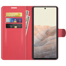 For Google Pixel 6 Litchi Texture Horizontal Flip Protective Case with Holder & Card Slots & Wallet(Red)