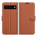 For Google Pixel 6 Litchi Texture Horizontal Flip Protective Case with Holder & Card Slots & Wallet(Brown)