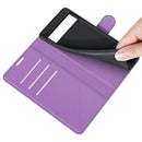 For Google Pixel 6 Litchi Texture Horizontal Flip Protective Case with Holder & Card Slots & Wallet(Purple)