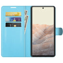 For Google Pixel 6 Litchi Texture Horizontal Flip Protective Case with Holder & Card Slots & Wallet(Blue)