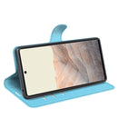 For Google Pixel 6 Litchi Texture Horizontal Flip Protective Case with Holder & Card Slots & Wallet(Blue)