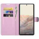 For Google Pixel 6 Litchi Texture Horizontal Flip Protective Case with Holder & Card Slots & Wallet(Pink)