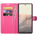 For Google Pixel 6 Litchi Texture Horizontal Flip Protective Case with Holder & Card Slots & Wallet(Rose Red)