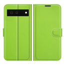 For Google Pixel 6 Litchi Texture Horizontal Flip Protective Case with Holder & Card Slots & Wallet(Green)
