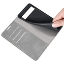 For Google Pixel 6 Retro-skin Business Magnetic Suction Leather Case with Holder & Card Slots & Wallet(Grey)