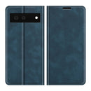 For Google Pixel 6 Retro-skin Business Magnetic Suction Leather Case with Holder & Card Slots & Wallet(Dark Blue)