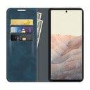 For Google Pixel 6 Retro-skin Business Magnetic Suction Leather Case with Holder & Card Slots & Wallet(Dark Blue)