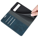 For Google Pixel 6 Retro-skin Business Magnetic Suction Leather Case with Holder & Card Slots & Wallet(Dark Blue)