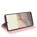 For Google Pixel 6 Retro-skin Business Magnetic Suction Leather Case with Holder & Card Slots & Wallet(Pink)
