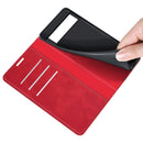 For Google Pixel 6 Retro-skin Business Magnetic Suction Leather Case with Holder & Card Slots & Wallet(Red)