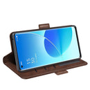 For OPPO Reno6 Pro 5G Dual-side Magnetic Buckle Horizontal Flip Leather Case with Holder & Card Slots & Wallet(Brown)