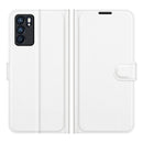 For OPPO Reno6 5G Litchi Texture Horizontal Flip Protective Case with Holder & Card Slots & Wallet(White)
