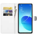 For OPPO Reno6 5G Litchi Texture Horizontal Flip Protective Case with Holder & Card Slots & Wallet(White)