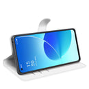 For OPPO Reno6 5G Litchi Texture Horizontal Flip Protective Case with Holder & Card Slots & Wallet(White)
