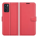 For OPPO Reno6 5G Litchi Texture Horizontal Flip Protective Case with Holder & Card Slots & Wallet(Red)