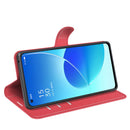 For OPPO Reno6 5G Litchi Texture Horizontal Flip Protective Case with Holder & Card Slots & Wallet(Red)