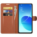 For OPPO Reno6 5G Litchi Texture Horizontal Flip Protective Case with Holder & Card Slots & Wallet(Brown)