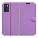 For OPPO Reno6 5G Litchi Texture Horizontal Flip Protective Case with Holder & Card Slots & Wallet(Purple)