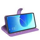 For OPPO Reno6 5G Litchi Texture Horizontal Flip Protective Case with Holder & Card Slots & Wallet(Purple)