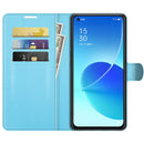 For OPPO Reno6 5G Litchi Texture Horizontal Flip Protective Case with Holder & Card Slots & Wallet(Blue)