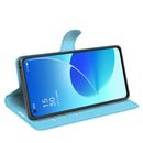 For OPPO Reno6 5G Litchi Texture Horizontal Flip Protective Case with Holder & Card Slots & Wallet(Blue)