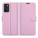 For OPPO Reno6 5G Litchi Texture Horizontal Flip Protective Case with Holder & Card Slots & Wallet(Pink)