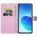 For OPPO Reno6 5G Litchi Texture Horizontal Flip Protective Case with Holder & Card Slots & Wallet(Pink)