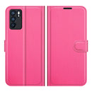 For OPPO Reno6 5G Litchi Texture Horizontal Flip Protective Case with Holder & Card Slots & Wallet(Rose Red)