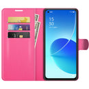 For OPPO Reno6 5G Litchi Texture Horizontal Flip Protective Case with Holder & Card Slots & Wallet(Rose Red)