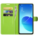 For OPPO Reno6 5G Litchi Texture Horizontal Flip Protective Case with Holder & Card Slots & Wallet(Green)