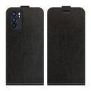 For OPPO Reno6 5G R64 Texture Single Vertical Flip Leather Protective Case with Card Slots & Photo Frame(Black)