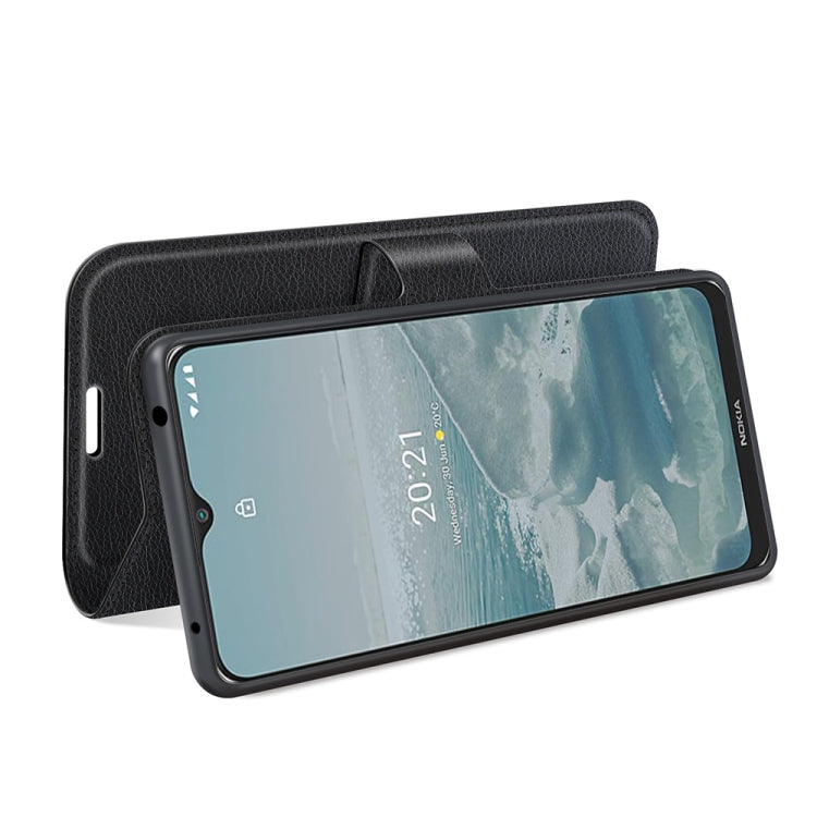 For Nokia G10/G20 Litchi Texture Horizontal Flip Protective Case with Holder & Card Slots & Wallet(Black)