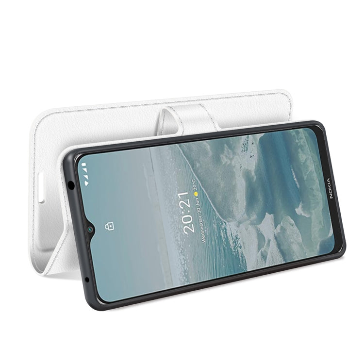 For Nokia G10/G20 Litchi Texture Horizontal Flip Protective Case with Holder & Card Slots & Wallet(White)