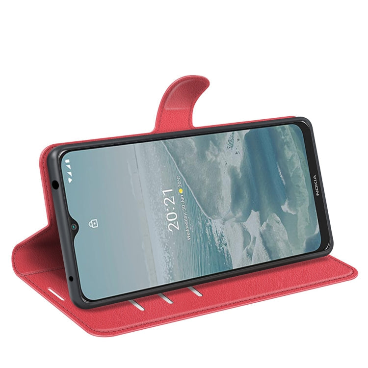 For Nokia G10/G20 Litchi Texture Horizontal Flip Protective Case with Holder & Card Slots & Wallet(Red)