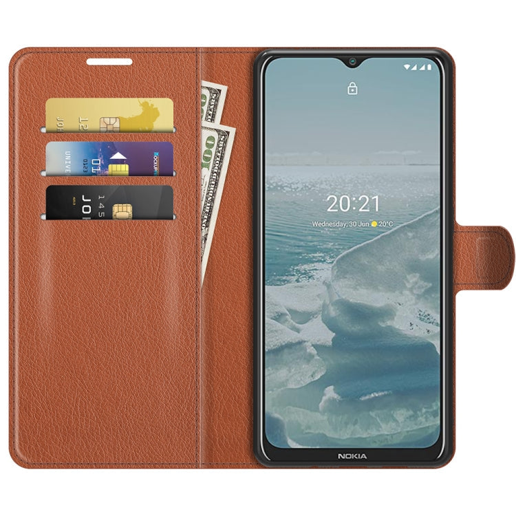 For Nokia G10/G20 Litchi Texture Horizontal Flip Protective Case with Holder & Card Slots & Wallet(Brown)