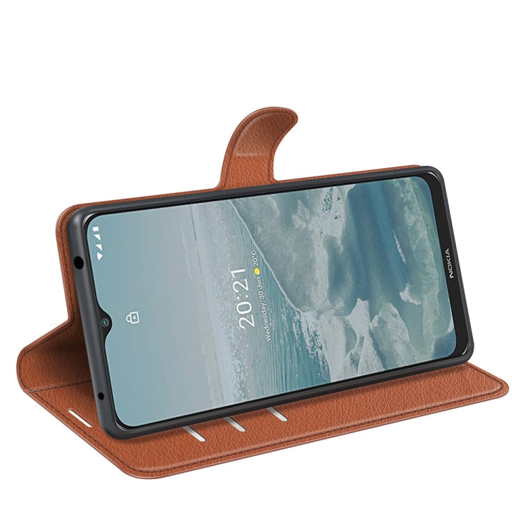 For Nokia G10/G20 Litchi Texture Horizontal Flip Protective Case with Holder & Card Slots & Wallet(Brown)